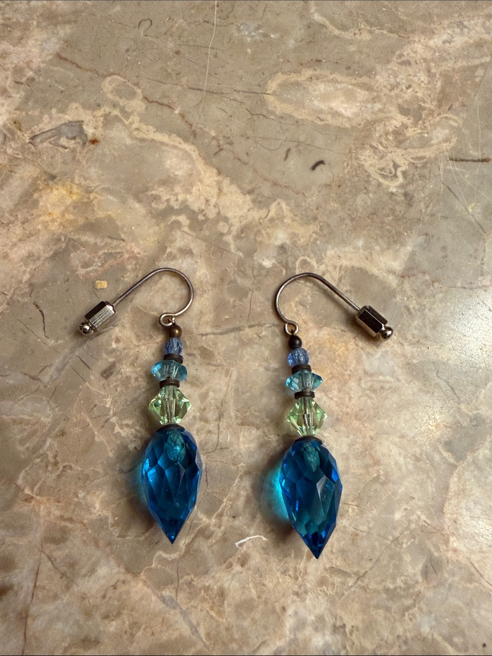 Incredible Austrian crystal fancy stone pierced earring with unusual stops